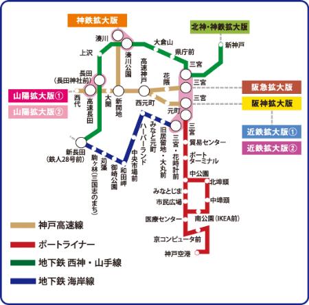 神戸割引観光旅行☆神戸街めぐり1dayクーポンで私鉄と市営地下鉄が一日