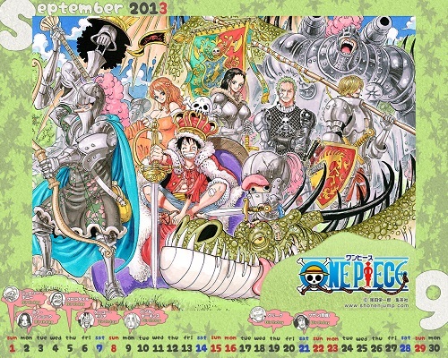 ワンピース 壁紙 9月のカレンダーはone Piece そして大人気 One Piece のニンテンドー3dsが遂に登場 帆に風 やがて咲く花 楽天ブログ