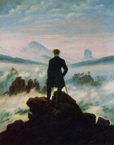 フリードリヒ《霧の海を眺めるさすらい人》１８１８年