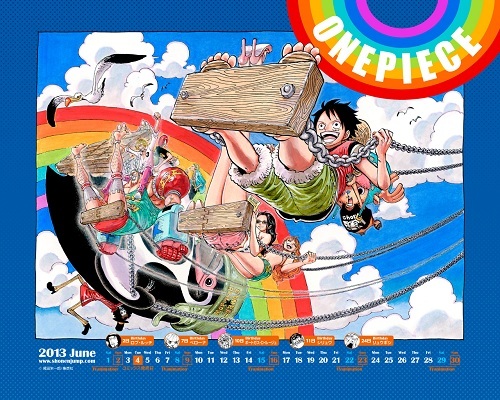 ワンピース 壁紙 ６月のカレンダーはone Piece 虹とブランコ 70巻発売日6月4日もちゃんと載ってます V 帆に風 やがて咲く花 楽天ブログ