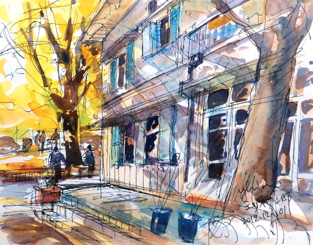 横浜・エリスマン邸黄葉 | 水彩楽描きノート - 楽天ブログ