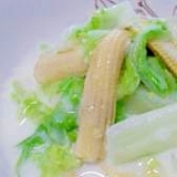 ヤングコーンと白菜のミルク煮