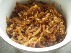 シロップの生姜で佃煮