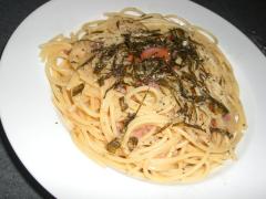 超~簡単!あえるだけの塩辛パスタ