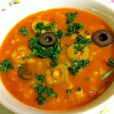 ☆押し麦入り♪かぼちゃとレンズ豆のスープ☆