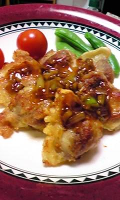 ねぎとしょうがの香味!鶏肉のねぎソースがけ