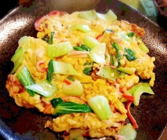 青梗菜の中華風トロふわ卵焼き☆