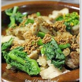 ツバスと牛蒡の揚げ合わせ・菜の花添え