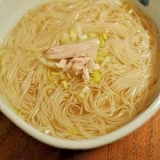 ポカポカ温まる♪鶏しょうが素麺(そーめん)