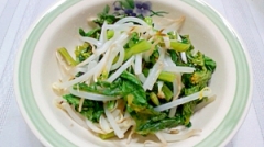 のらぼう菜ともやしのオイスター炒め