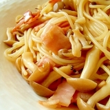 たっぷりきのことベーコンの和風パスタ