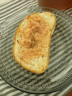 フランスパンで たらこフランス