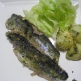 秋刀魚のバジルペースト焼き