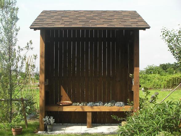 バス停風ベンチ”作りました(#^.^#) | 煙突のある小さな平屋暮らし