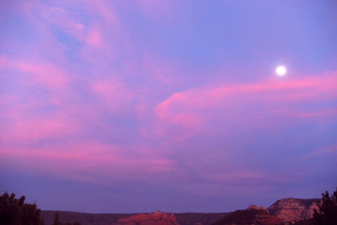セドナの美しい夕焼け空とお月さま セドナの陽だまり 楽天ブログ