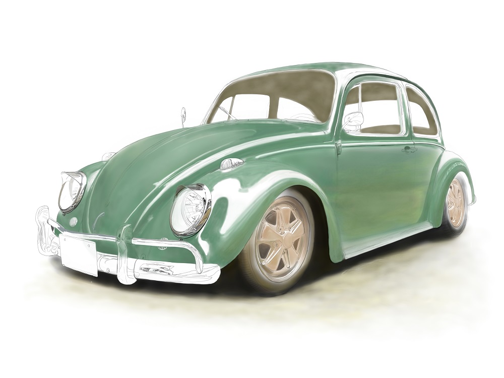 ワーゲン ビートルのイラストレーション カーイラスト Car Illustration クルマの絵 楽天ブログ