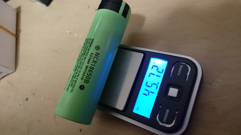 リチウムイオン電池１８６５０の重量測定。 | ラジオ、ときどき 