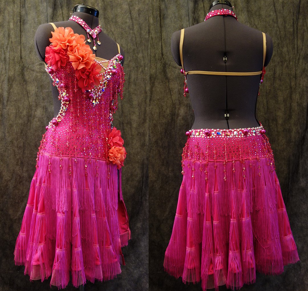 アンナ・チェモドゥロワ着用のピンクのフリンジのラテンドレス (値下げ） | Atelier Casablanca -ダンスドレスの部屋－ - 楽天ブログ