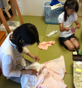一緒にお裁縫