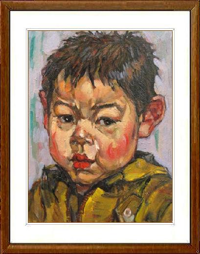 絵画　 油絵 F4-081614 人物　可愛い子供たち（砂遊び） 人物/油絵/拡大！】お見せしましょう！[People / oil paintings