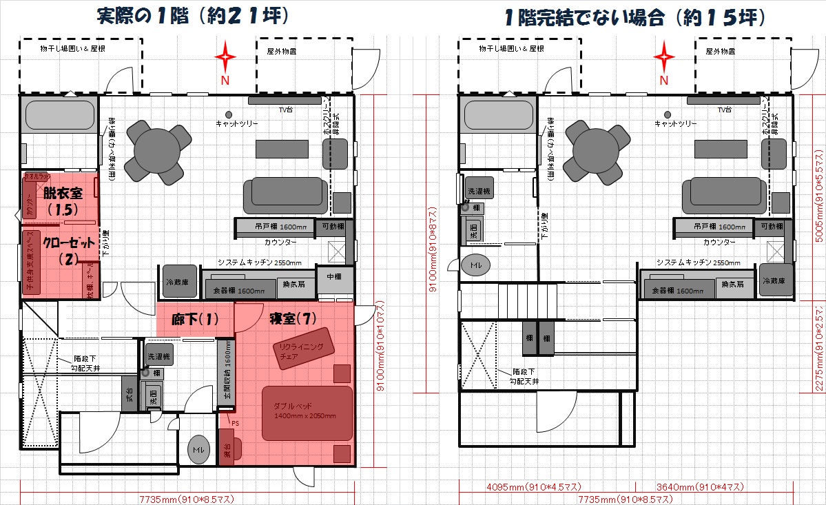 家事動線以前の 生活動線 ワンフロア完結プランに掛かった費用 Diyとハンドメイドのアイディア 楽天ブログ