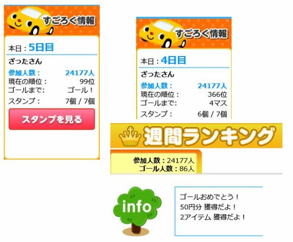 モール すごろく もらえる