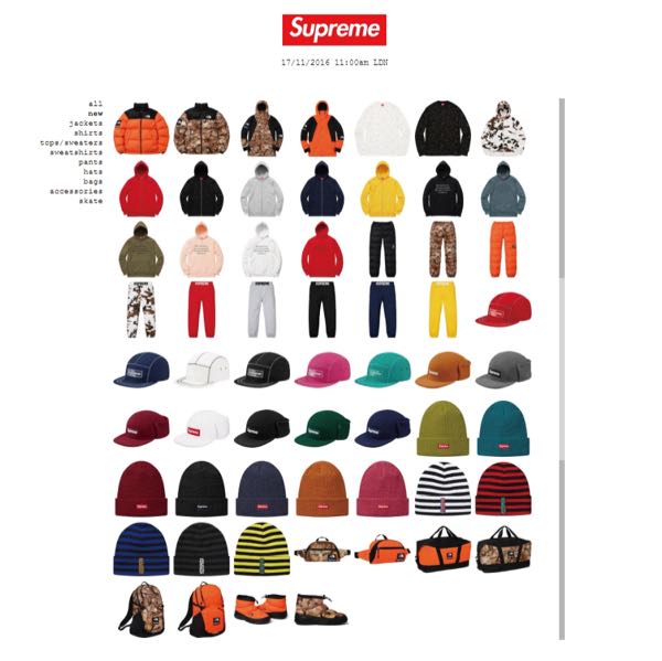 11月19日発売予定 Supreme 2016aw 新着情報 | The Fashionista