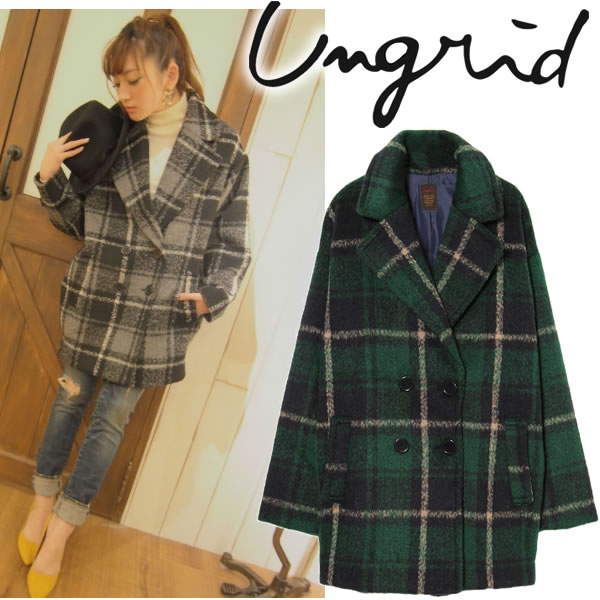 Ungridシャギーチェックコート