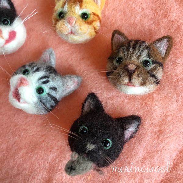 羊毛日本猫（のつもり）の押しピン | merinowool 羊毛フェルト作品 - 楽天ブログ