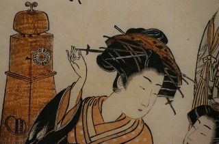 ART - 礒田湖龍斎 爪切り 絹本彩色4号 人物画 日本画 浮世絵 骨董品 江戸時代 原画 葛飾北斎による浮世絵「Chôshi in Shimôsa Province (Sôshû