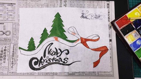 12月クリスマスの絵灯篭・プレゼントボックスを作成中 /// | 湯村温泉