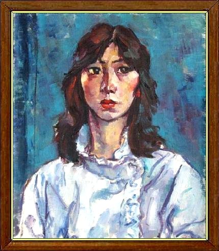 Yahoo!オークション - 油彩画 6号 秋野勝彦 「女性像」 1989年