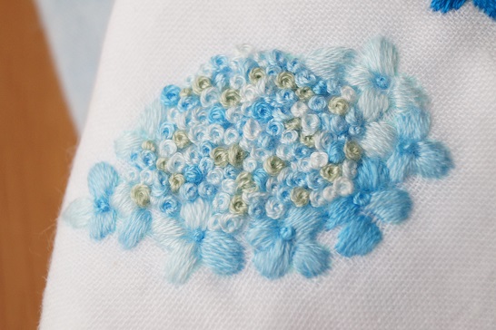 紫陽花を刺繍する | 刺繍大好き♪のぞみのステッチダイアリー