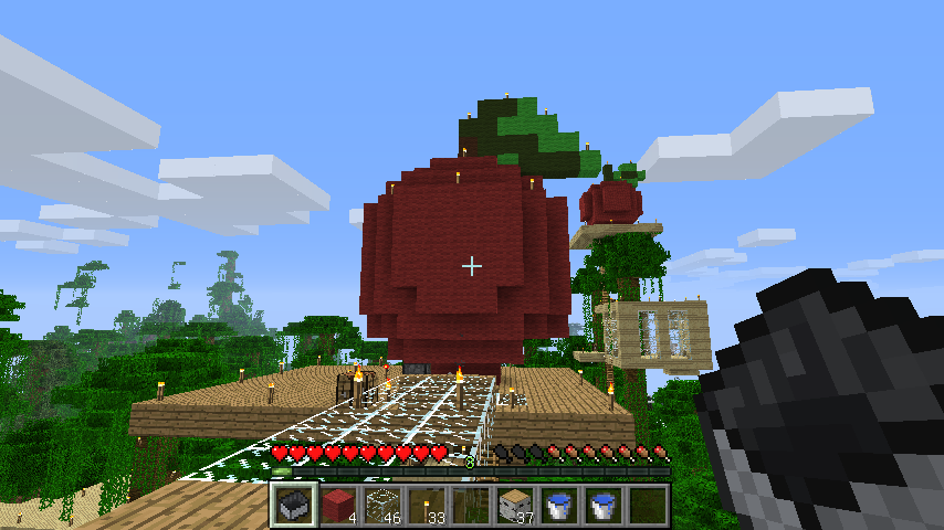 Minecraft 隠し扉つきリンゴの家 W ふぅ めんどくせ 楽天ブログ