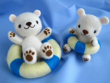 羊毛フェルト 浮き輪でぷかぷか.° 動物さん5点セット ぬいぐるみ 夏 作家 羊毛フェルト 浮き輪でぷかぷか.° 動物さん5点セット ぬいぐるみ 夏