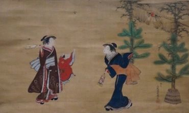 東博10室 （1/2～）1：湖龍斎「羽根付図」作品ほか | 又兵衛