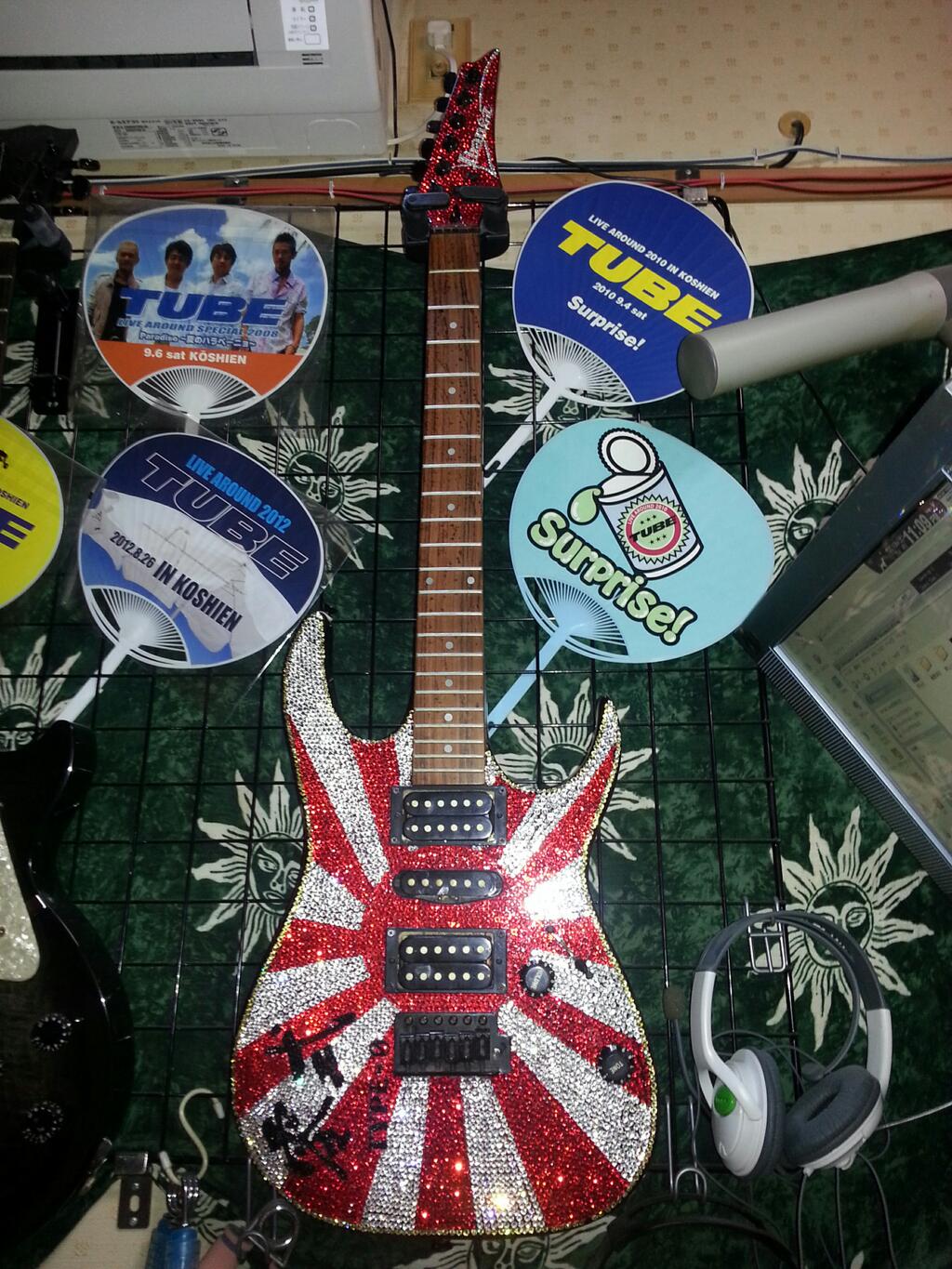 人気の新作 Ibanez GRX 日章旗 零式改 スワロフスキーギター