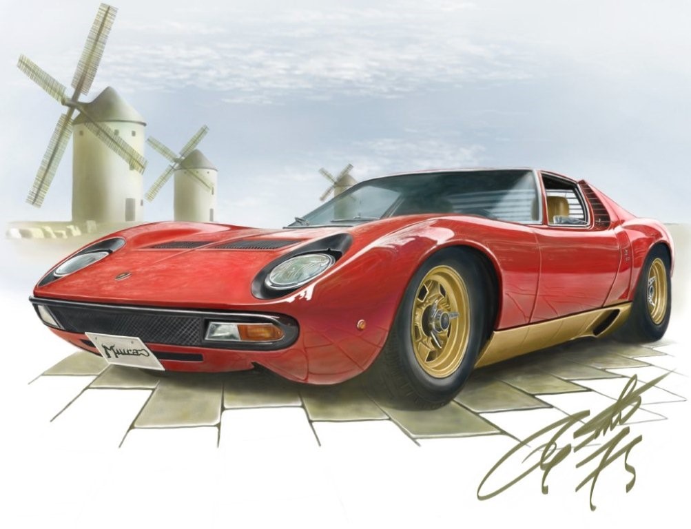 ランボルギーニ ミウラｓｖ カーイラスト Car Illustration クルマの絵 楽天ブログ