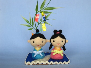 専用ページ　七夕作品 天の川 織姫彦星　羊毛フェルト 七夕 織姫彦星 羊毛フェルト 羊毛フェルト koyuki 通販 12050407