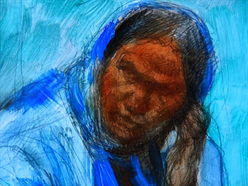 油彩画 真作】絵画 斎藤良夫 油彩8号 水仙 闇に咲く白い花々 箱・黄袋入