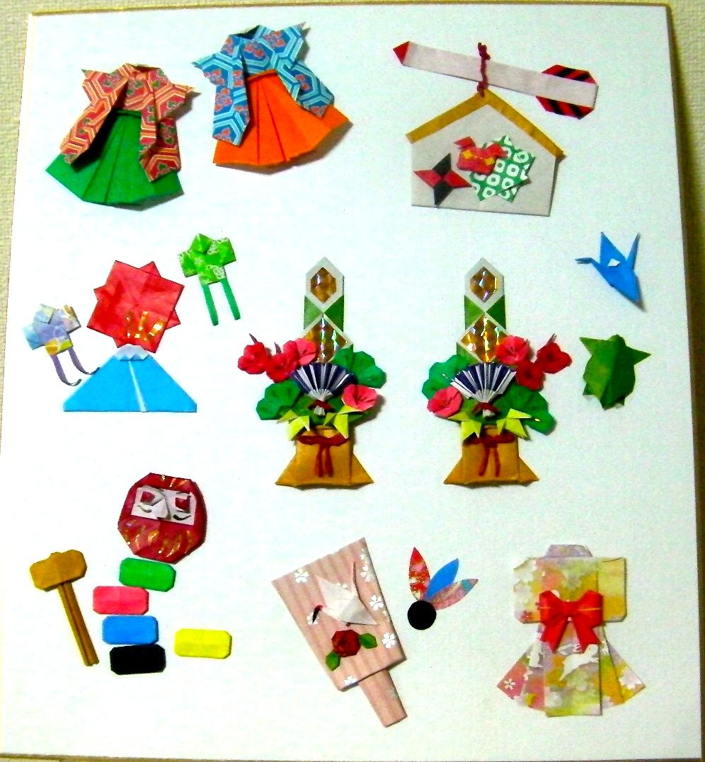 折り紙 お正月の壁飾り２ Kawaiiiroiroのブログ 楽天ブログ
