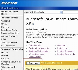 microsoft raw image thumbnailer and viewer for windows xp