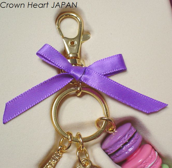 New LADUREE Keychain Ring Macaron Eiffel Tower Lilac Purple in Gift Box