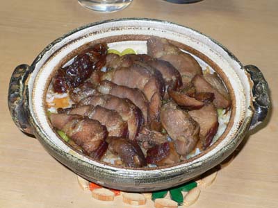 煮豚の砂鍋飯