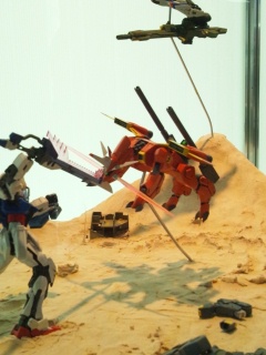 RG1/144ストライクガンダムＶＳHG1/144 ラゴゥ のジオラマが展示されていました。 ガンプラＥＸＰＯ２０１１秋葉原 |  HOBBY&MOVIE - 楽天ブログ