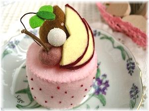 スライスりんごとさくらんぼのケーキ フェルトのケーキ Naturalsweetlife 楽天ブログ