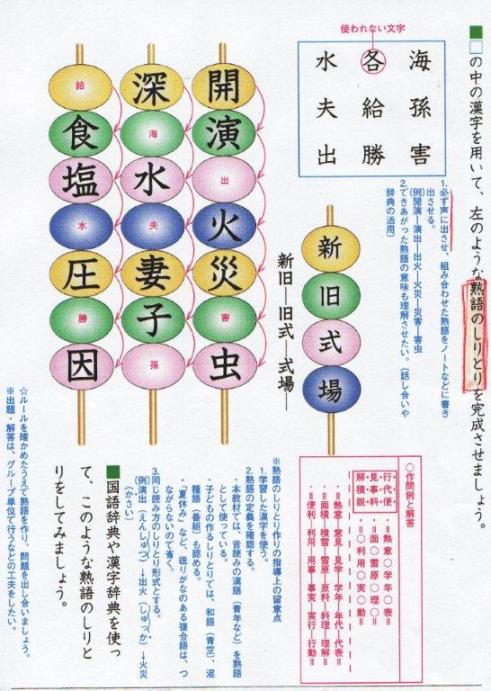 漢字語 熟語のしりとり 原発は 即時停止を 日本の教育は これでよいのかな 楽天ブログ