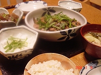 挽肉となすの炒め物