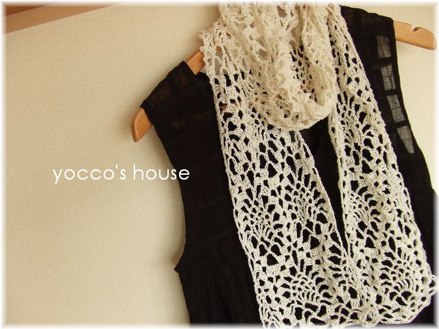 かぎ針編み＊シャリっとさらっと♪夏ストール。ホワイト。 | yocco's 
