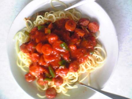 冷たいパスタ